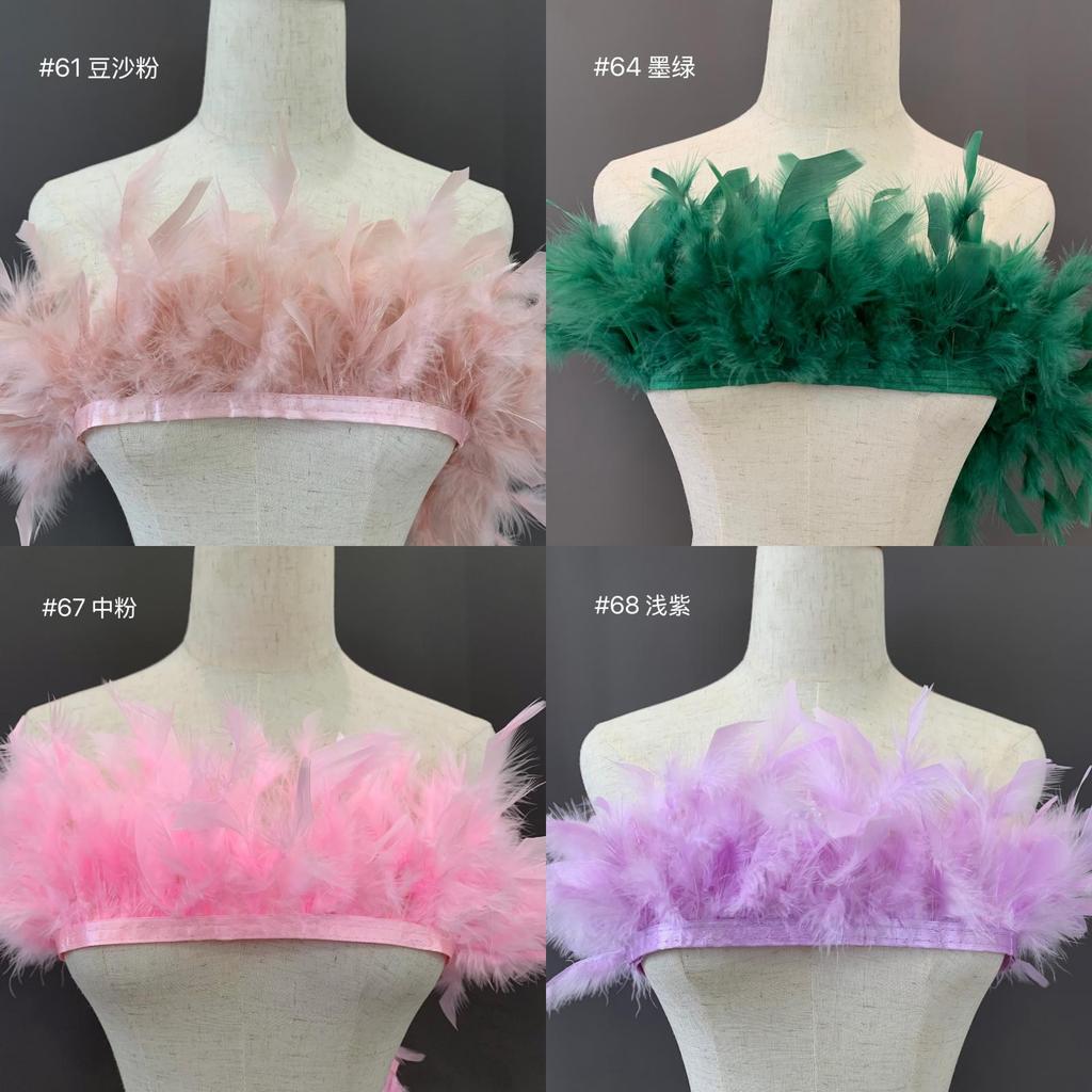 Buntes truthahnfederbesatz für Kostümdekoration Bühnenauftritt DIY Modeaccessoires