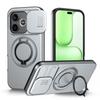 Sliding Camera Lens Protection Armor Case For Honor 600 Lite LNA-NX1 Metal Ring Stand TPU Frame Hard Plastic Phone Cover Fundas