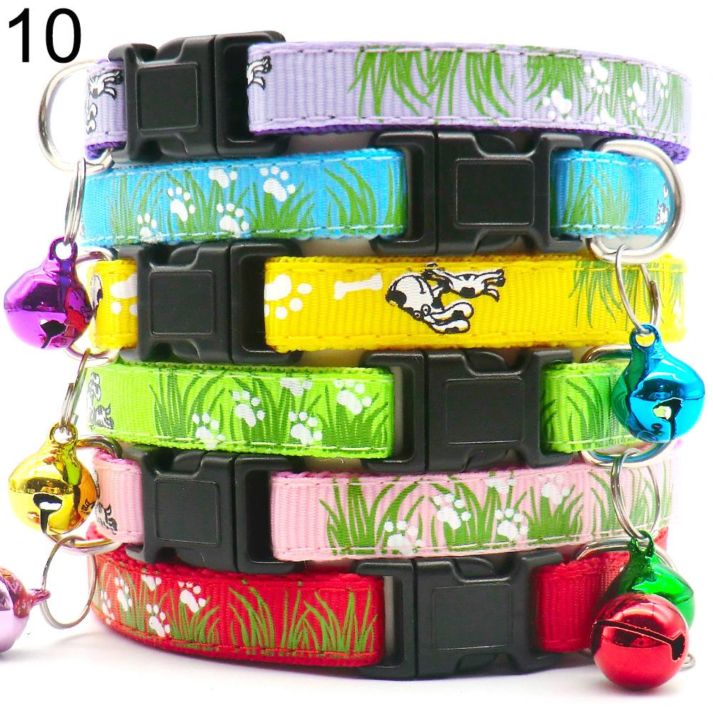 100Pcs  Colorful Dog Collar Adjustable Pet Dog Collars Necklace Durable Puppy Pug Bulldog Collars For Small Dogs
