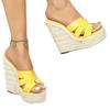 Fashion Sexy 14cm High Heel Woven Platform Sandals Women Party Shoes Model Drag Shoes Waterproof Sole