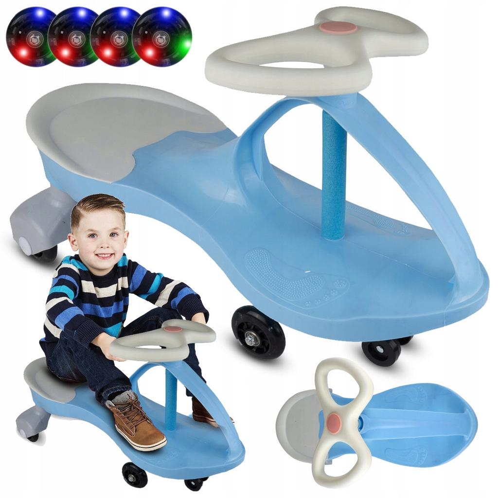 [5] Gravity Tretauto mit leuchtenden Rädern für Kinder LED BLAU ALV-U146N