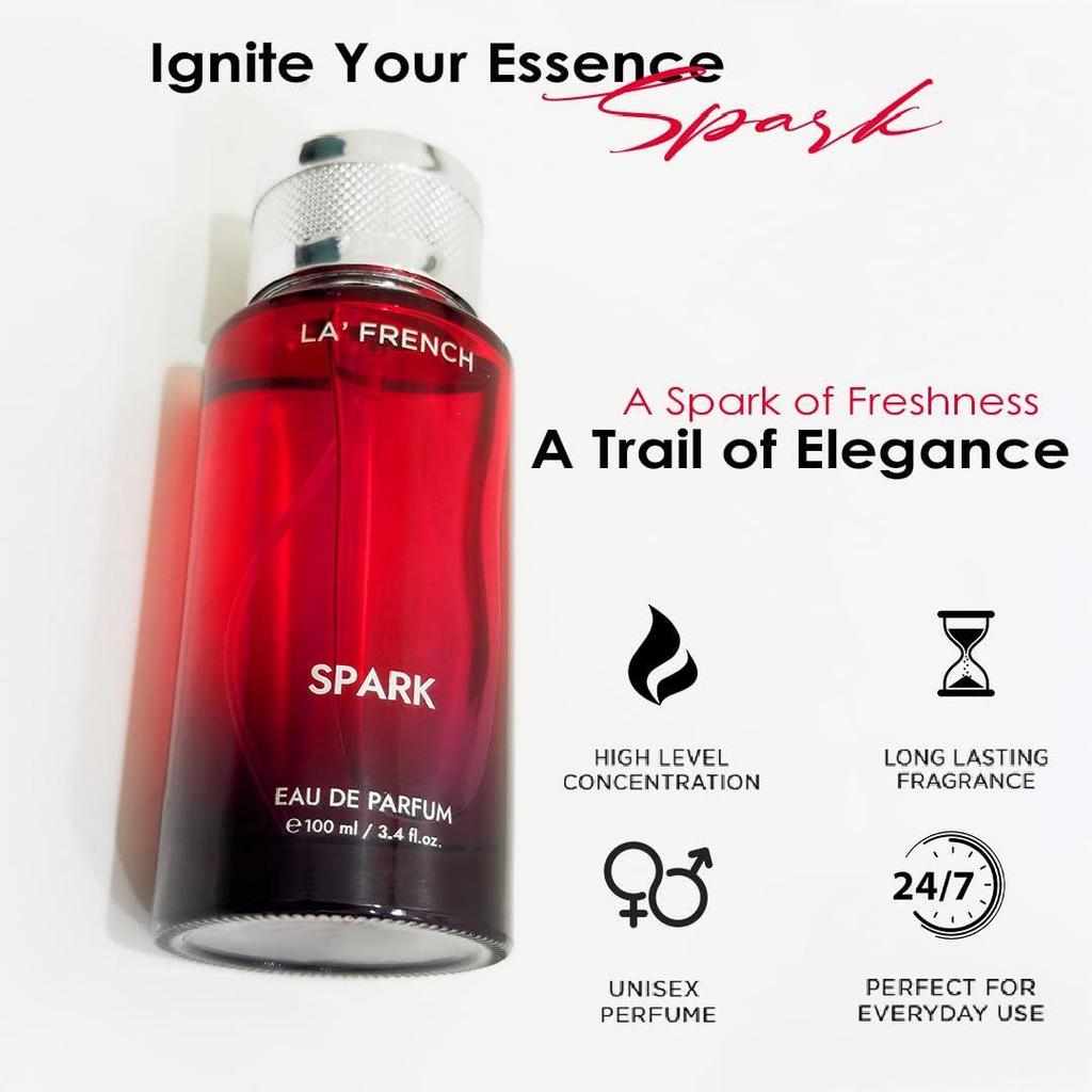 La French Spark Eau De Parfum – 100ml | Long-Lasting Perfume for Men & Women | Bold, Unisex Fragrance | Ideal for All Occasions