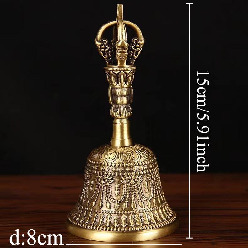 1pc Metal Clock, Taoist Hand Cranked Clock, Buddhist Hall Feng Shui Decoration, Home Decoration, Witchcraft Decor Lucky Bell