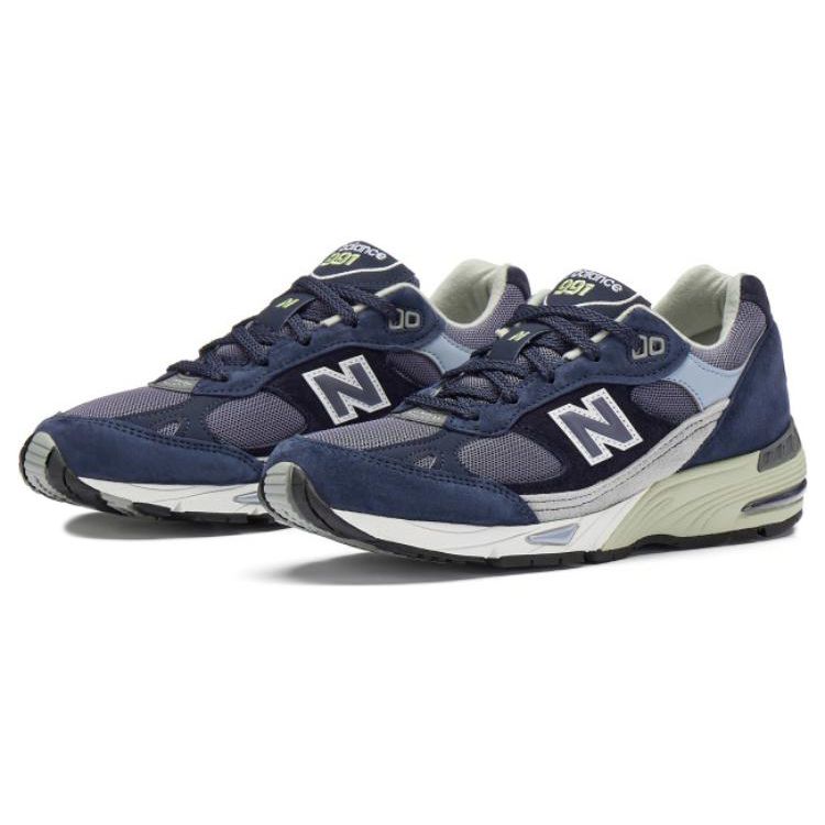New Balance Nb 991 Classic Color Block Low Top Running Shoes Women Sneaker Blue W991NMP
