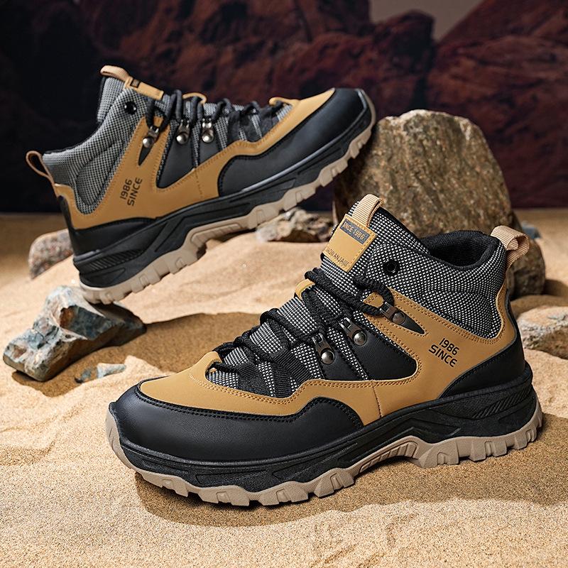

Мужские кроссовки для хайкинга на открытом воздухе, мужские кроссовки для хайкинга с высоким верхом, износостойкая нескользящая подошва, обувь для путешествий, летняя водонепроницаемая рабочая обувь для безопасности 44 коричневый
