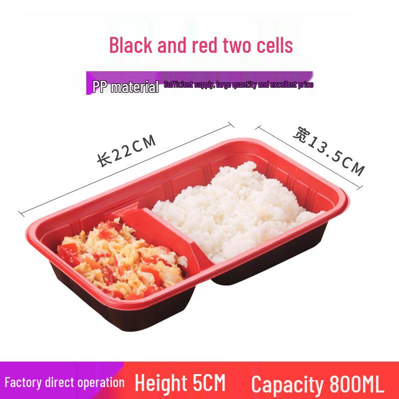 Four-Grid Disposable Plastic Bento Lunch Box with Lid, Multi-Compartment Food Packaging Container.