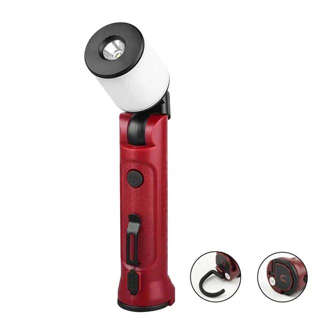 COB Work Light 180° Folding Flashlight USB Rechargeable Portable Camping Emergency Repair Spotlight with Hanging Hook Magnetic