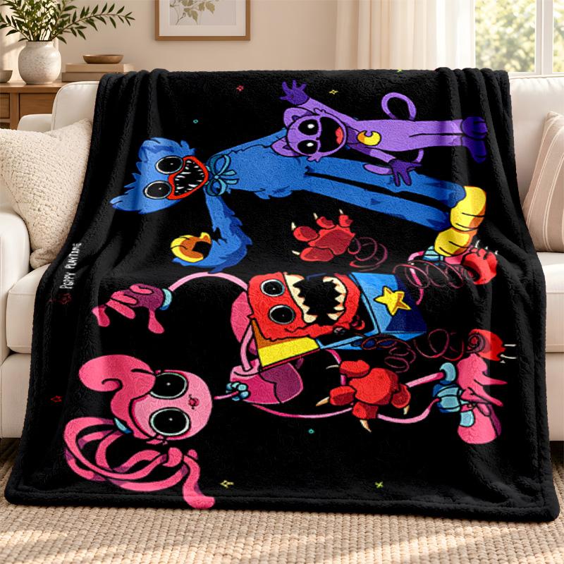 Poppy Playtime blanket Flannel Blanket Soft Cozy Plush Throw for Sofa Bed Lightweight Home Decoration Outdoor camping