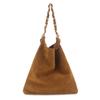Retro Frosted Cowhide Tote - Large Capacity, Casual Single Shoulder Bucket Bag