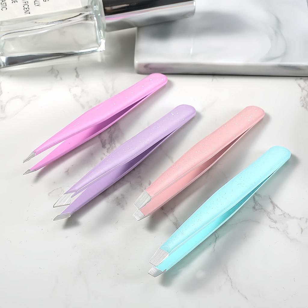 MUSECRASH Stainless Steel Tweezers for Removing Facial Nose and Ingrown Eyebrows, Eyelashes, Hair, Hair, Hairs, 4-Pack