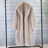 New Autumn and Winter Women's Long Toka Suit Collar Coat Artificial Fur Imitation Fur Coat