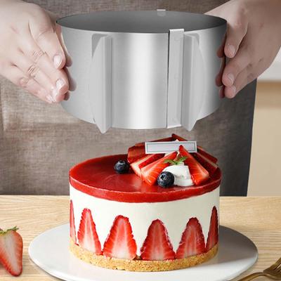 Verstellbarer Kuchen-Modellring aus Edelstahl mit Skalierung für Backen, Kochutensilien und Kuchen