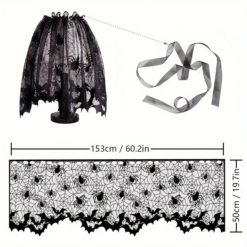 4Piece/Set Halloween Tablecloth Spider Web Fireplace Disposable Bat Spider Table Pulley Circular Tablecloth Lampshade Decoration