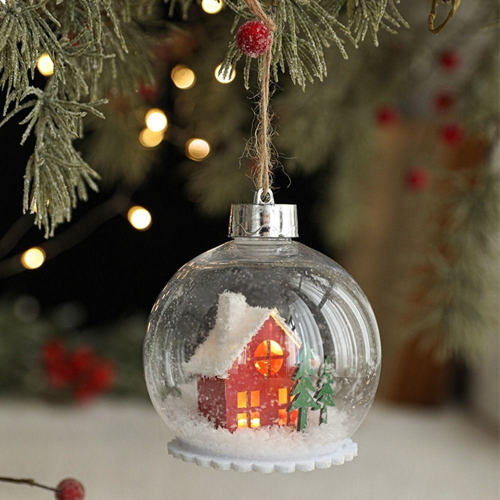 

Cute Christmas Luminous Hanging Balls Transparent Xmas Tree Hanging Ball Party Favors