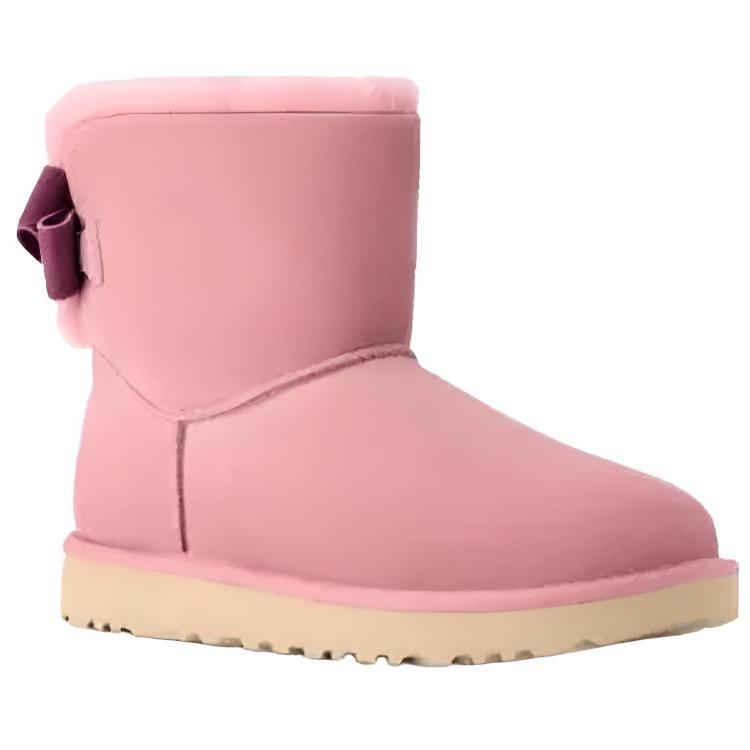 UGG Classic Bailey Cow Split Leather Thermal Snow Boots Women's Pink 1153514-PDW