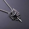 New Personality Design Punk Style Red Dragon Sword Pendant Necklace for Men Goth Retro Cross Stainless Steel Collar Rock Jewelry
