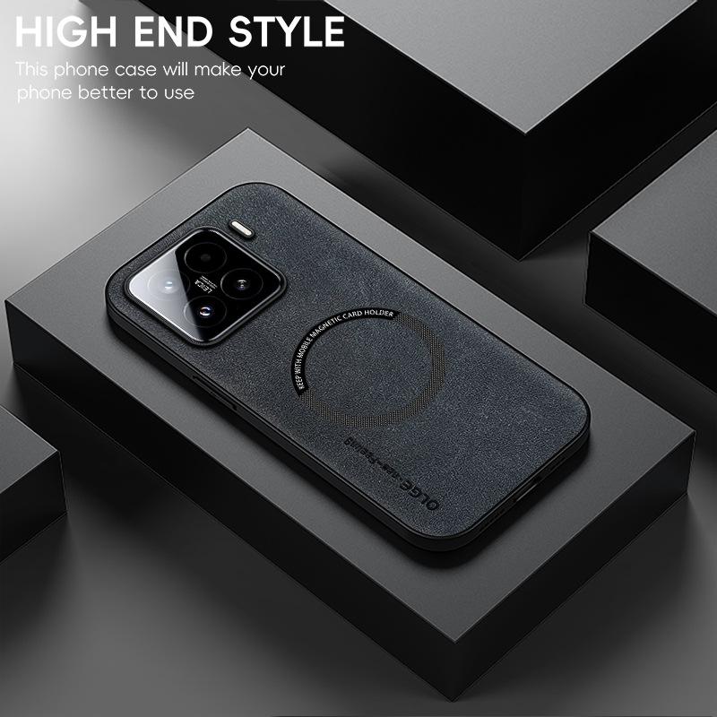 Luxusní kožené pouzdro na telefon pro Xiaomi 14T Pro Magnetické nárazuvzdorné pouzdro pro Xiaomi 15 12T Pro Měkký rámeček pro Magsafe Matný kryt
