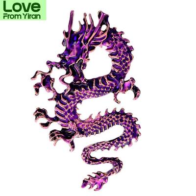 Emaille Fliegender Drache Broschen Herren Farbe Vintage Lebhaft Tier Anime Anstecknadeln Party Freizeit Schmuck Geschenke