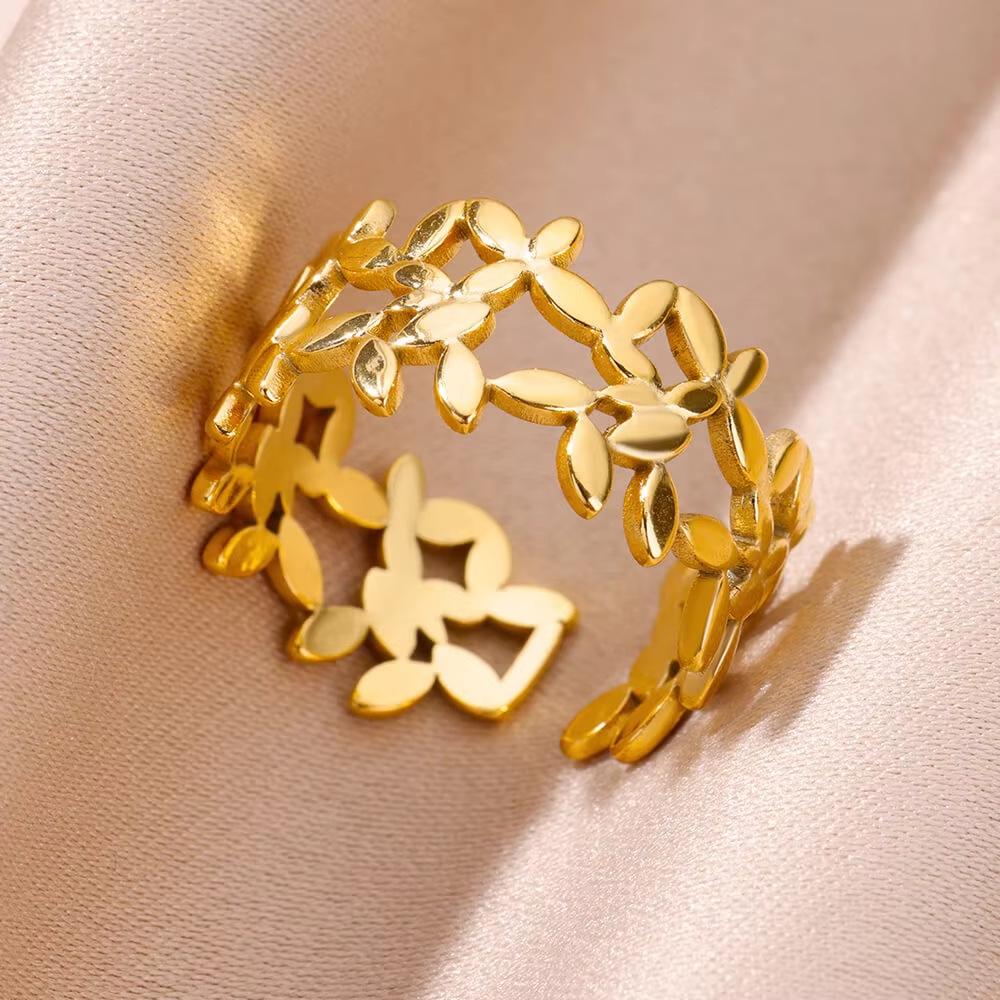 Fashionable Flower Ring, Copper Inlaid with Zircon and Full Diamond Ring, Ladies' Temperament Exquisite Jewelry