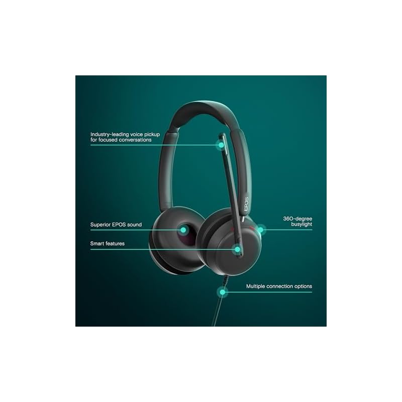EPOS Impact 860T USB-C Binaural Headset for Open Offices, Microsoft Teams Certified