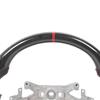 Hydro Dip Carbon Fiber Look Steering Wheel Perforated Leather Flat Steering Wheel For C6 2006‑2013 Red Stitching