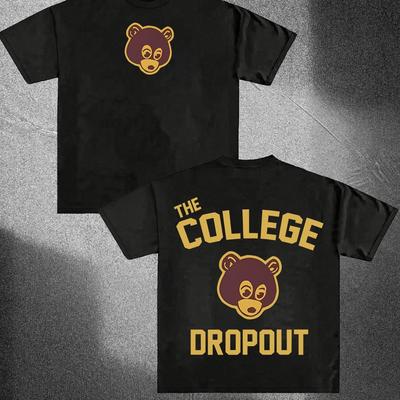 Bestes Berühmtes Kanye West The College Dropout Grafik T-Shirt Herren Damen Hip Hop Rap Vintage T-Shirts Männlich Lässig Übergroßes T-Shirt