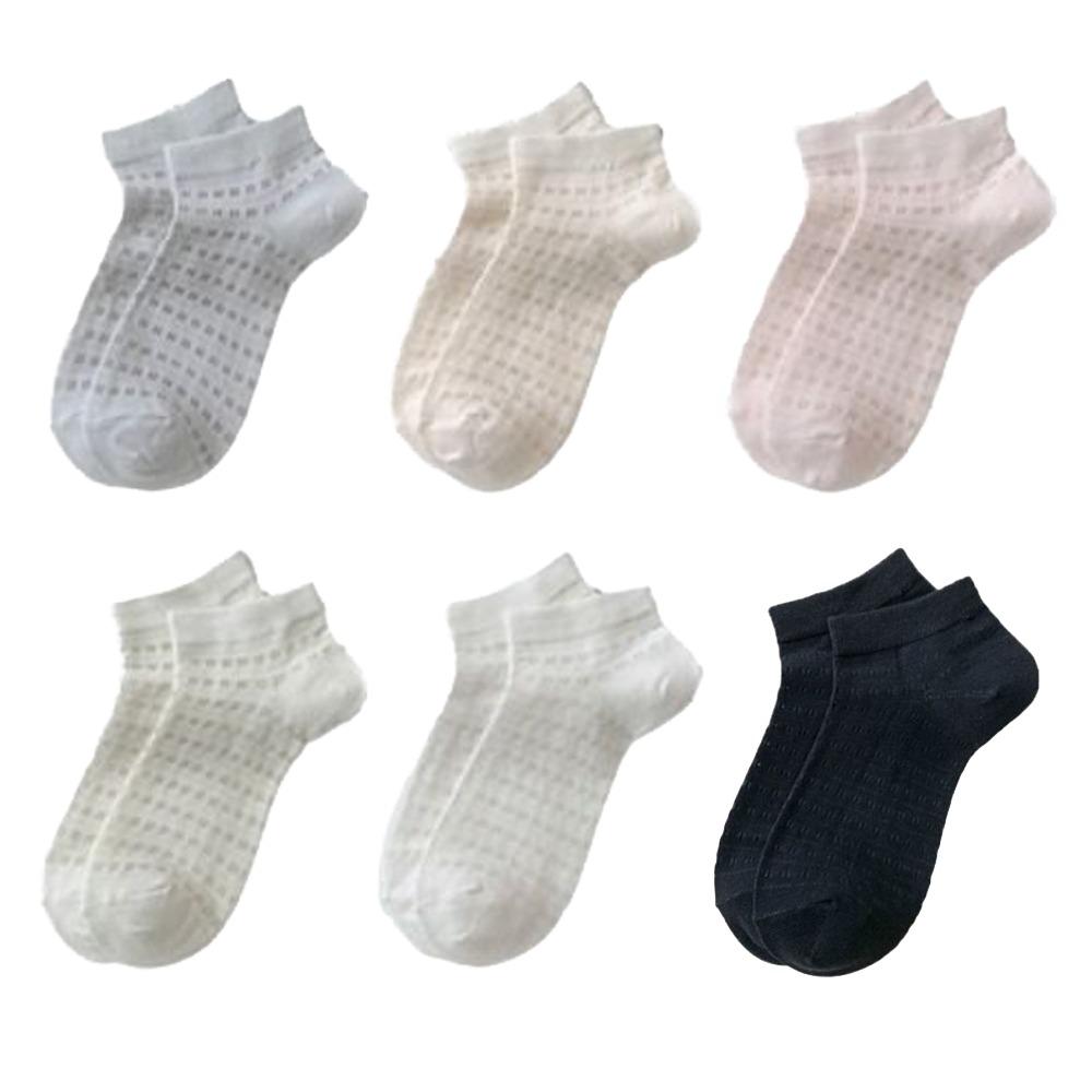

6 пар простых носков в сетку, милые носки, женские мягкие однотонные носки-гольфы, женские 6Pairs