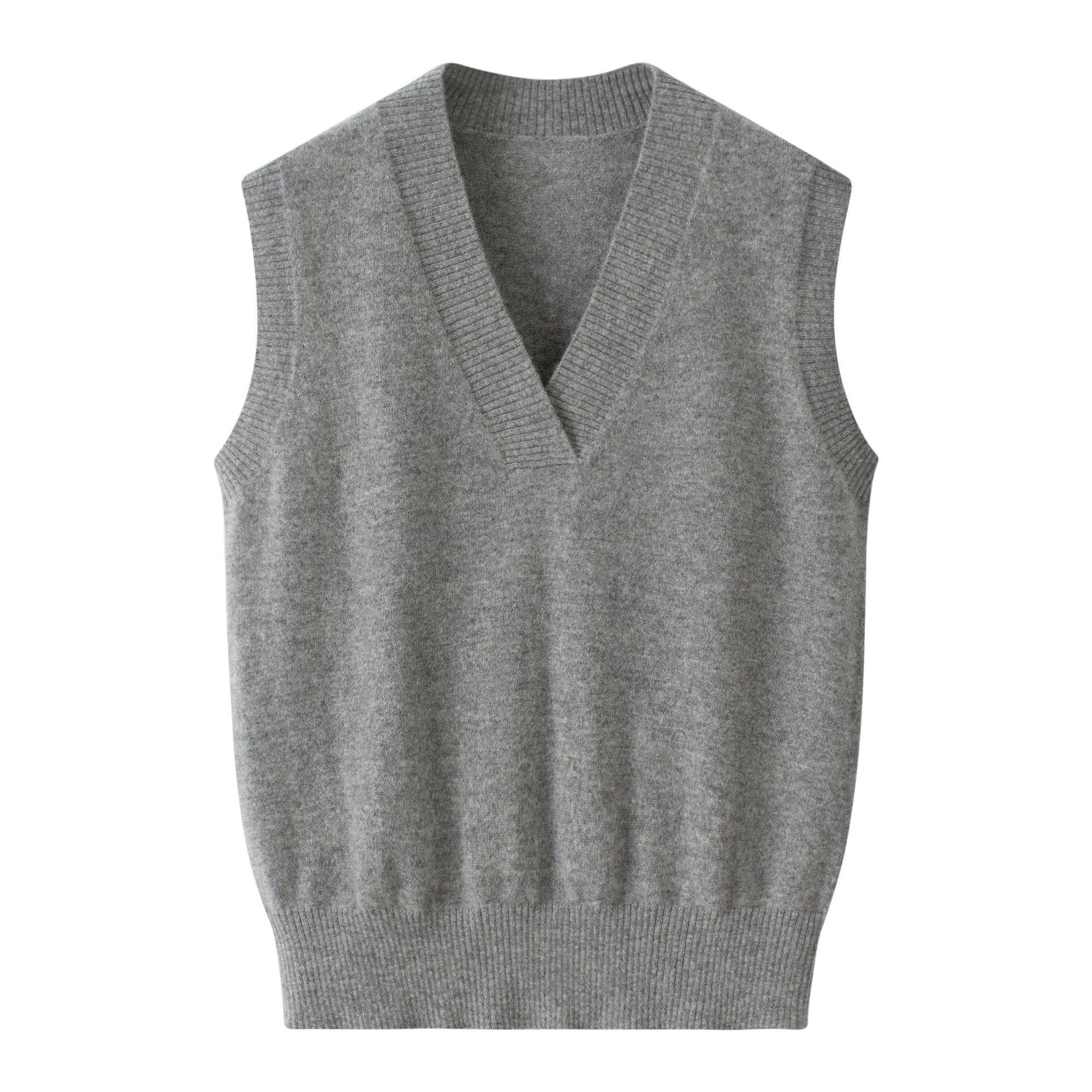 Women`s 100% Pure Cashmere V-Neck Sleeveless