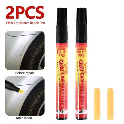 2 Pièces Stylo de Réparation de Rayures de Voiture Peinture de Retouche Instantanée Stylo Dissolvant de Rayures Auto Mini Portable Outil Applicateur de Vernis Transparent pour