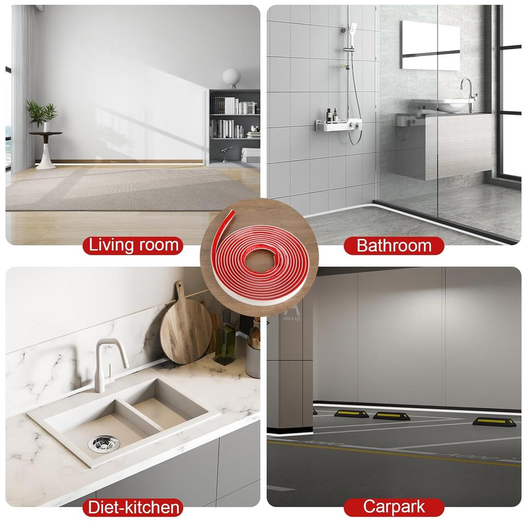 1PC 1/2/3meters Durable Silicone Quarter Round Molding Trim Peel and Stick Caulk Strip Flexible Wall Corner Baseboard Floor Edge