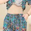 Women's Plus Size Printed 2-Piece Set – Casual Short Sleeve Summer Outfit (XL-5XL)