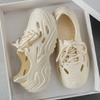 Men's new comfortable and trendy fashion daily casual round head thick sole color matching hole shoes breathable bag head men's shoes