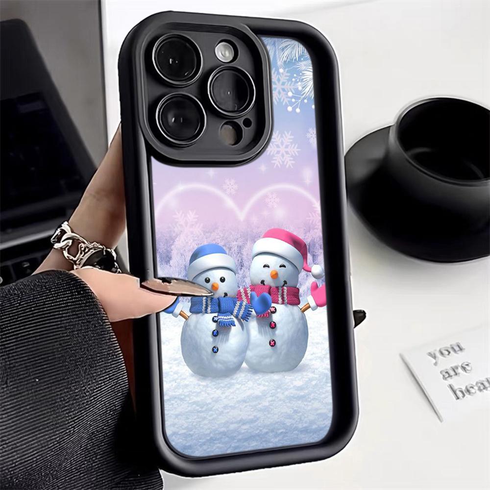 N116 Merry Christmas Happy New Year art Soft Angel Eyes Phone Cases for Samsung S23 S24 Ultra S21 FE A54 A34 A13 A14 A06 A24 Realme12 Shockproof Cover