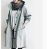 Women's Fashion Casual Solid Color Print Autumn Winter Long Sleeve Hooded Jackets & Coats