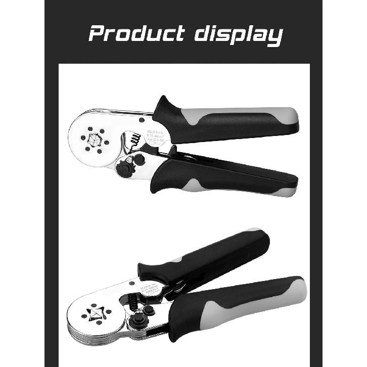 XINQI HCS8 10-6A 10mm2 Tube Terminals Crimping Pliers Set with Storage Bag & Hand Tools Electrician Crimper Crimping Pliers