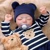 Hübsche 49 cm Reborn Babypuppe Kai, weicher Stoffkörper, recycelte Babypuppen, realistisch, bezaubernd, schlafende Wiedergeburtspuppe mit geschlossenen Augen, als Geburtstagsgeschenk für Kinder