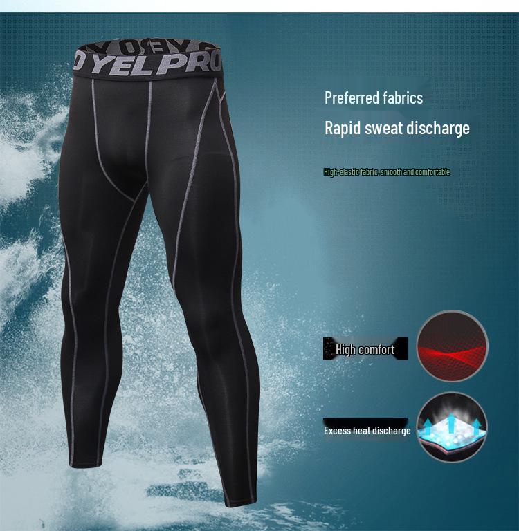 Men's Pro Sports Quick-Dry Running Pants - Sweat-Wicking, Breathable, Elastic Fitness Tights