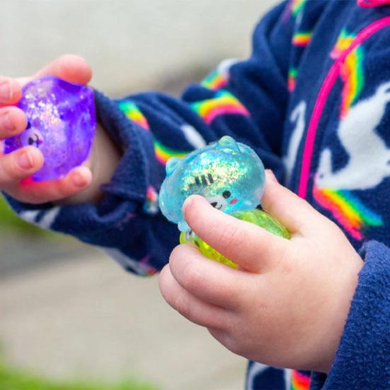 Mini Glitzer Hund Knetspielzeug Stressabbau Klarer Hund Stress Zuckerball Sensorisches Spielzeug Weich Langsam Aufgehend Dekompression Fidget