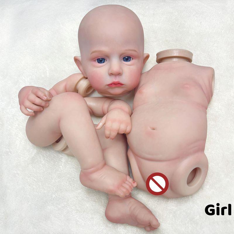 18-20palcový Cameron Reborn chlapec a dívka Celotělový měkký vinyl s 3D malovanými žilkami Viditelné realistické skutečné znovuzrozené panenky a sady nenabarvených panenek