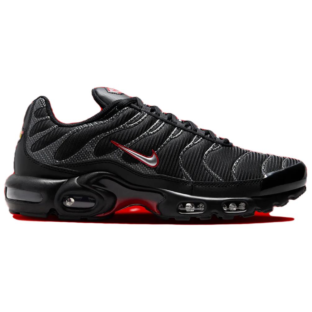 Nike Air Max Plus Fibre de Carbone Baskets Homme Noir Rouge Université Argent Métallisé HF4293-001