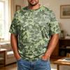 Camiseta Informal Transpirable Cómoda de Manga Corta con Cuello Redondo para Hombre Talla Grande Tejido Suave Top de Verano