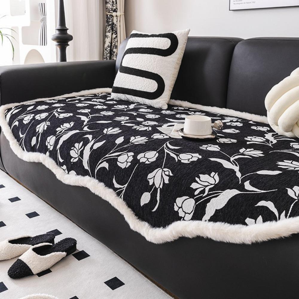 French Light Luxury Sofa Seat Cushion Irregular Special-shaped Cover Chenier Four-season Universal Non-slip Velvet Cover Cloth Towel