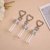 10ml  Storage Bottle with Love Keychain Mini Transparent Glass Bottles Aluminium Cap Empty Sample Jars Liquid Containers