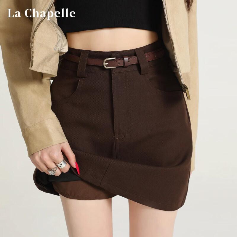 La Chapelle Women s High-Waist A-Line Mini Skirt S