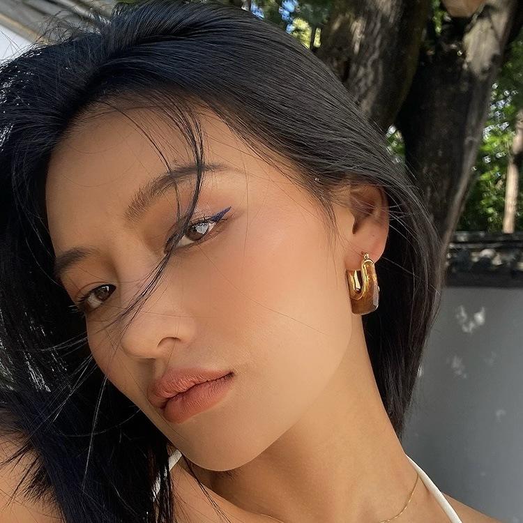 Retro U-Shaped Metal Hoop Earrings - European & American Style, Women's Niche Fashion Ear Studs