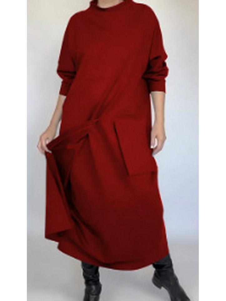 

Европейское и американское повседневное платье в стиле пэчворк - Неправильный и свободный крой 5XL красный