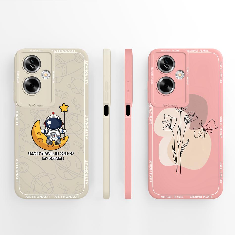 Cute Panda Covers For Oppo A79 5G Case For Oppo A2 5G Full Protection Funda For Oppo A 79 Housing Soft Liquid Silicone Back Capa