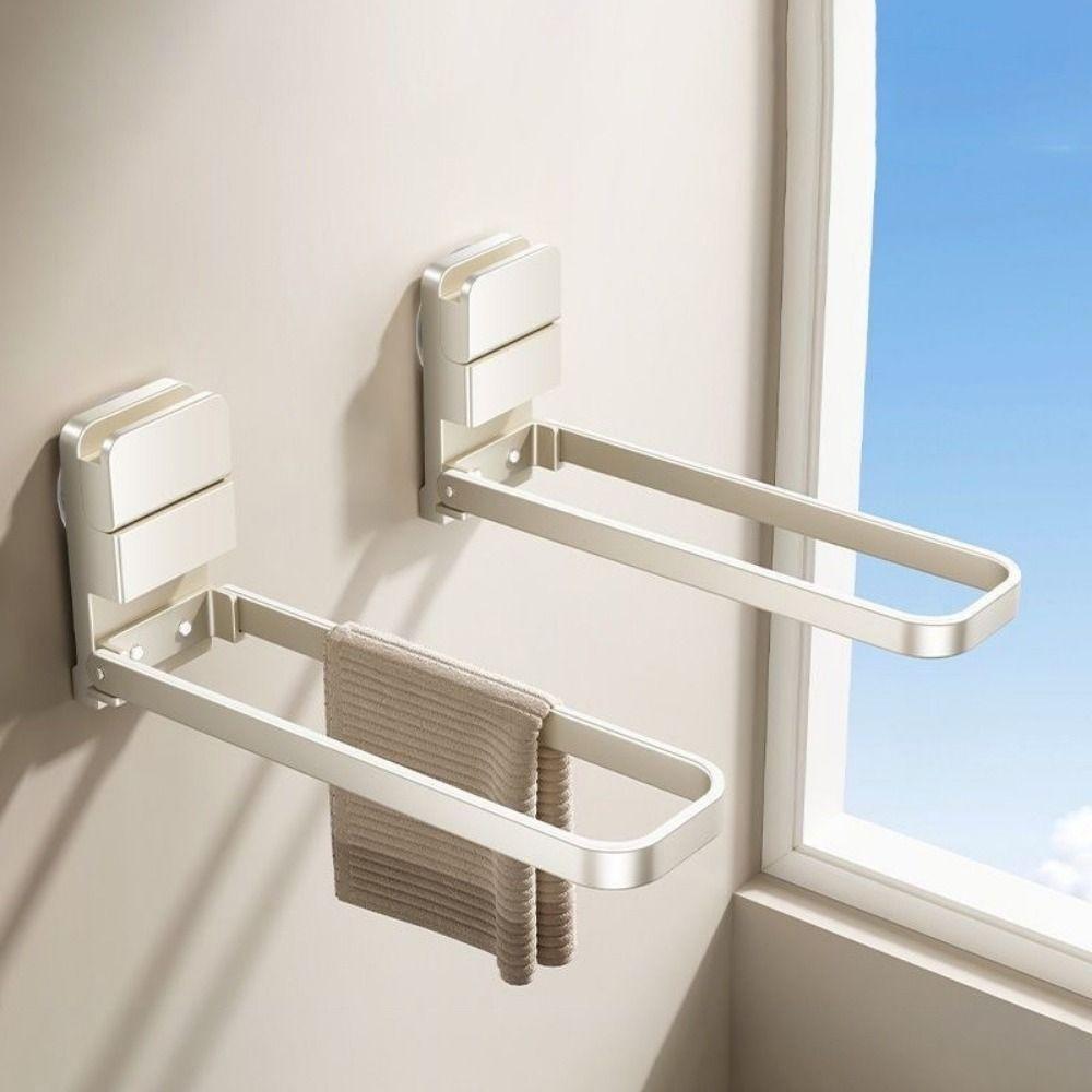 Compact Design Detachable Towel Rack Carbon Steel Folding Towel Rack  Bathroom