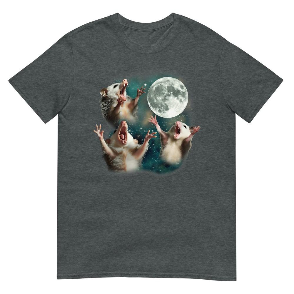 Three Possum Moon 3 Opossum Funny Weird Cursed Meme Tshirt