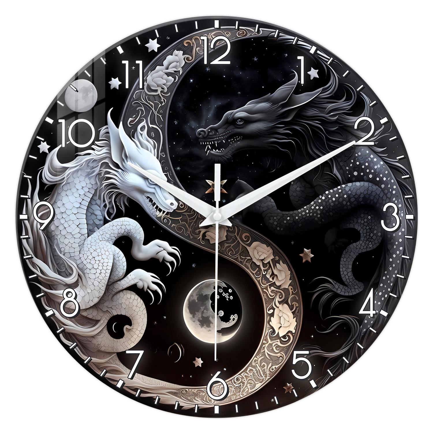 1pc glass wall clock, Oriental mythology